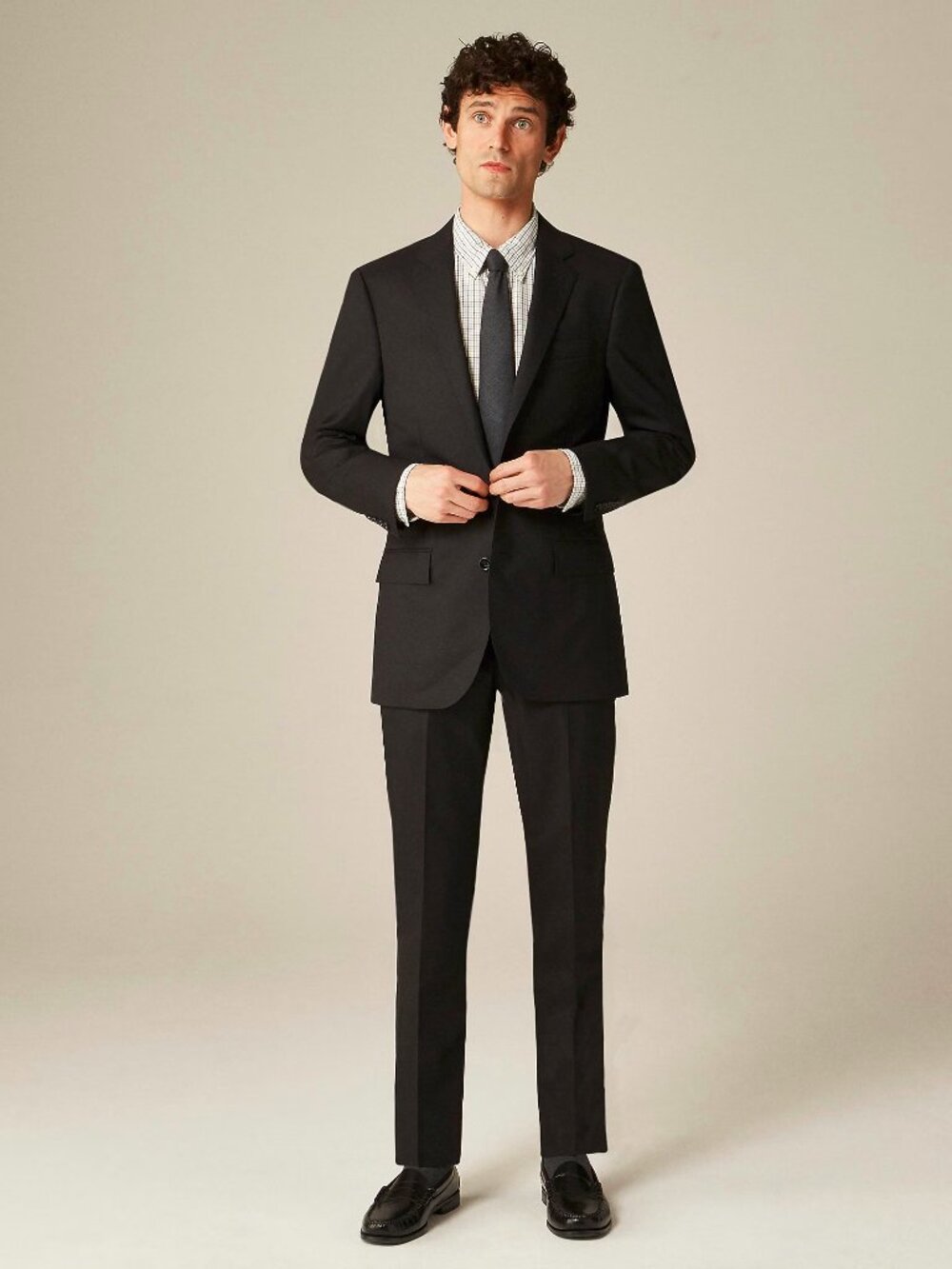 J.CREW LORO PIANA Ludlow slim fit 2 pc suit 38R/31x32 Black